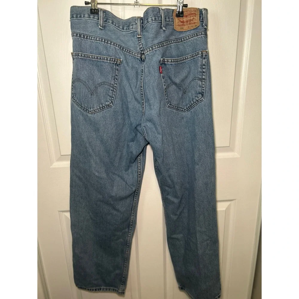 Vintage Levi's 550 Relaxed Fit Jeans Men's 90s Y2K Light Wash Mens 38x30 Tapered